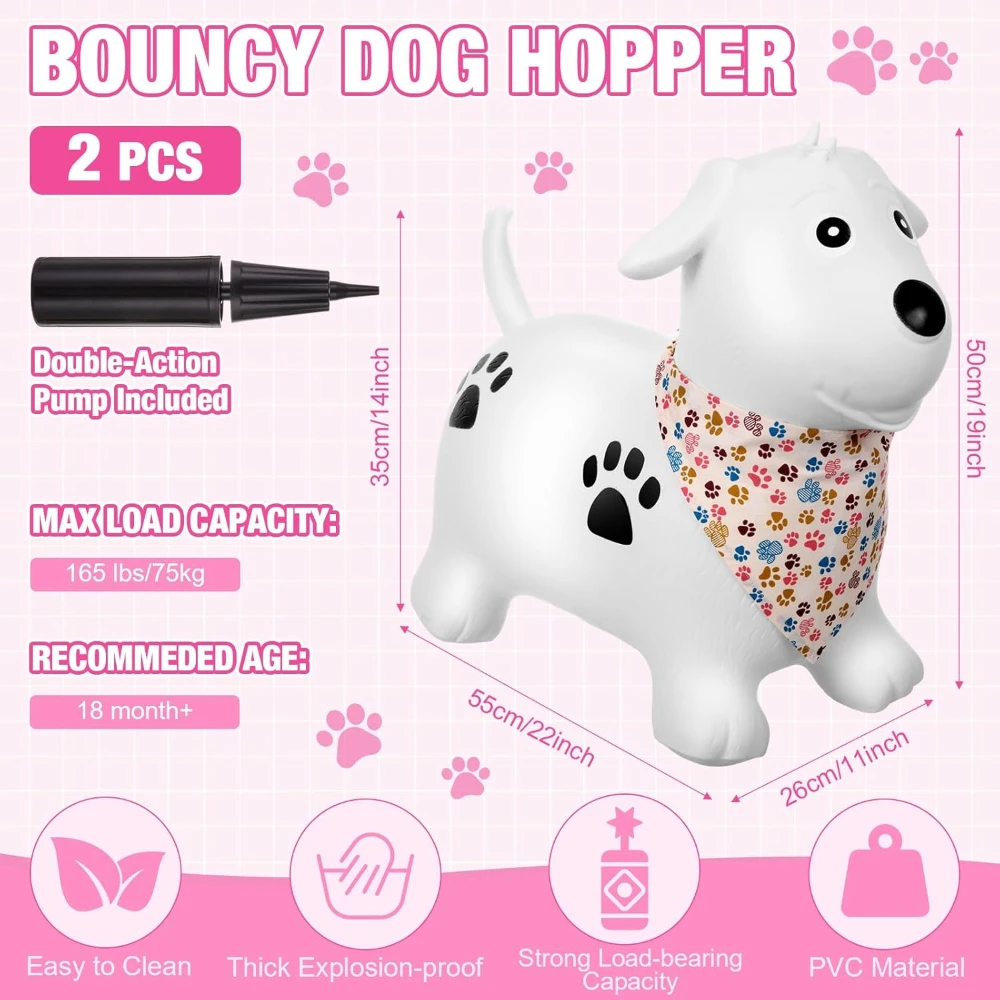 Bouncy Dog Hopper, Inflatable Bouncing Horse Hopper Toys,  Jumping Ride on Hopping Bounce Dogs, Rubber Bouncing Gift for Infant