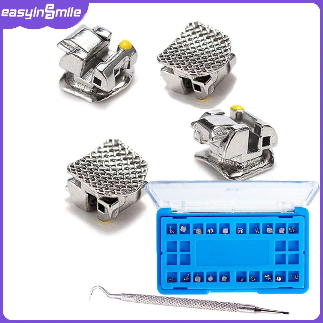 

Стоматологические кронштейны, пассивные самоделирующиеся крючки ROTH MBT 0,022 3, 4, 5, сетчатая основа EASYINSMILE aparatos ortodónticos