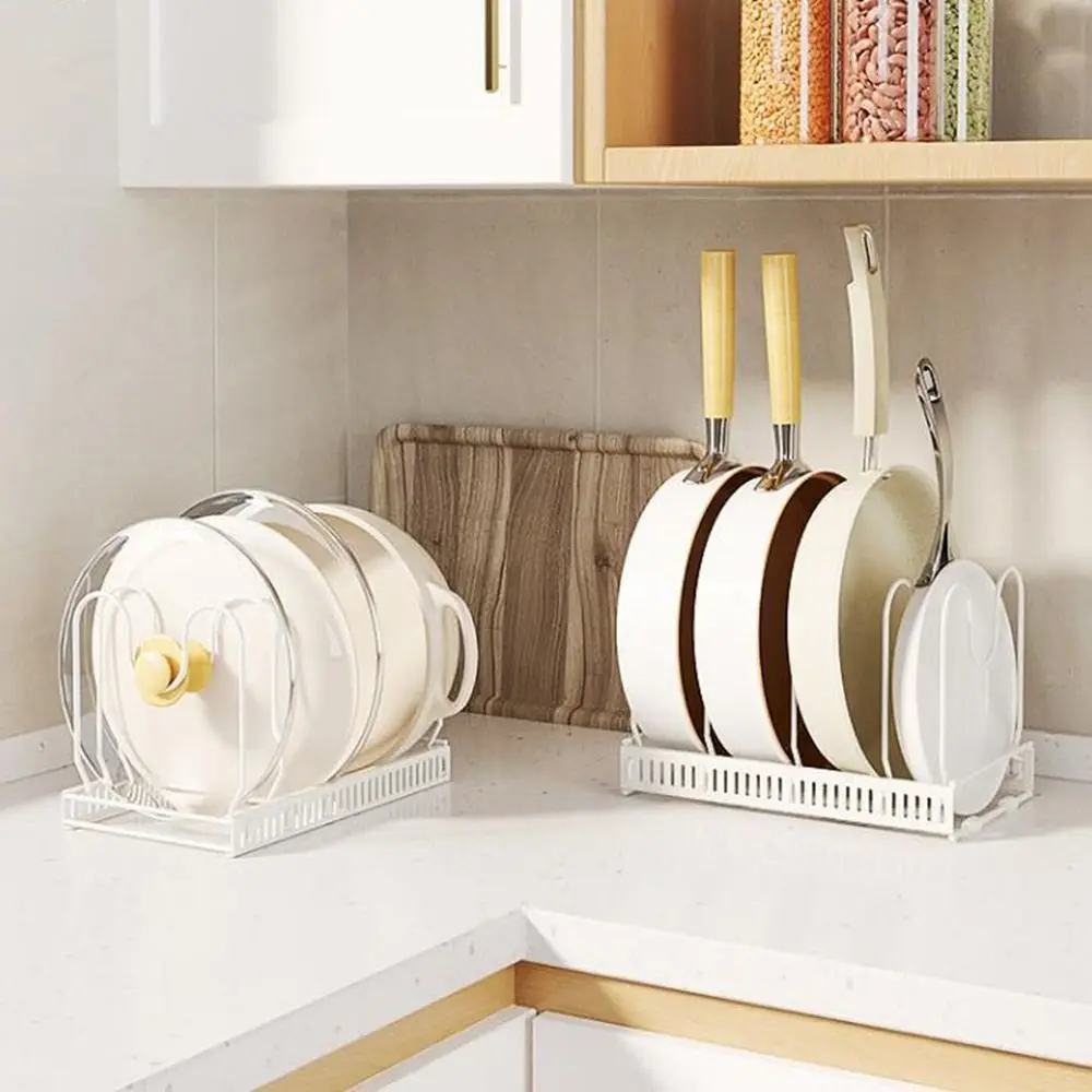 

Practical Carbon Steel Expandable Dish Rack Wave-shaped Household Dish Drain Rack Adjustable Pot Cover Storage Rack Cabinet
