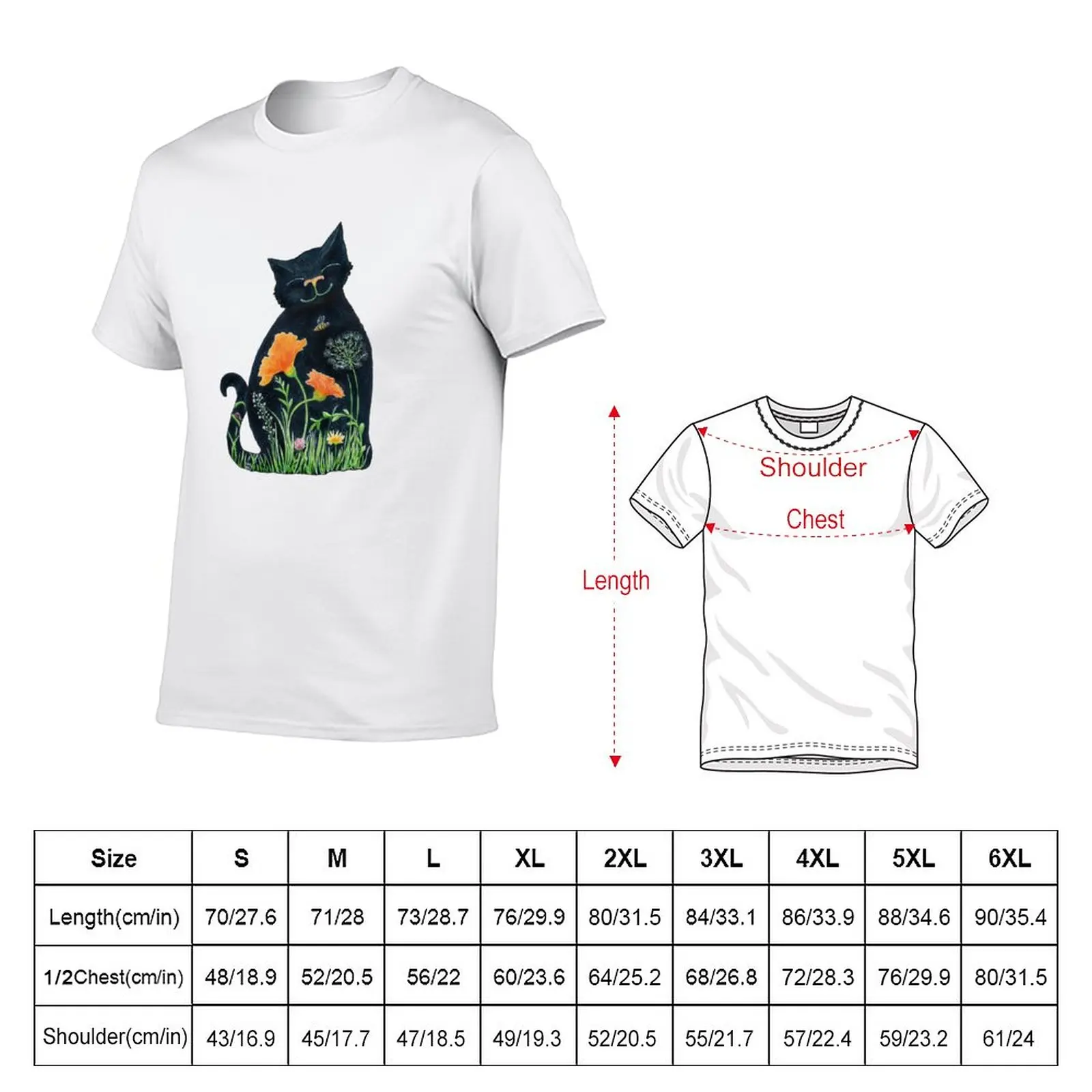 Meadow Flower Kitty T-Shirt shirts graphic tees quick-drying fitted t shirts for men