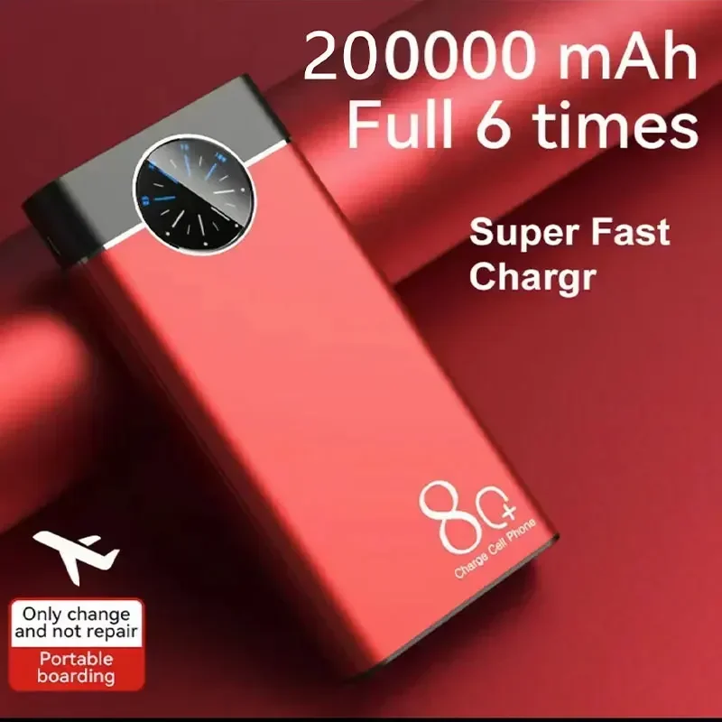 200000mahpowerbank superschn eller chargr power bank tragbares ladegerät digital display externer akku für iphone xiaomi samsung