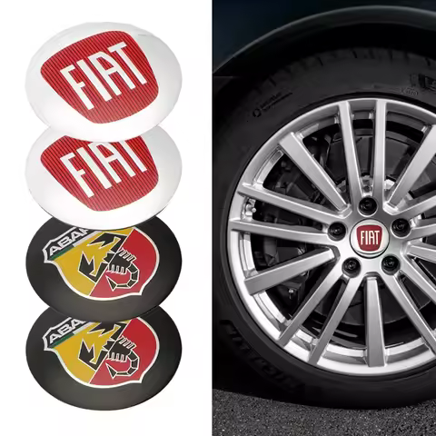 4Pcs 56mm 60mm Car Wheel Center Hub Caps Rim Cover Emblem For FIAT 500 Abarth Doblo Tipo Panda Ducato Fiorino Grande Punto 500X