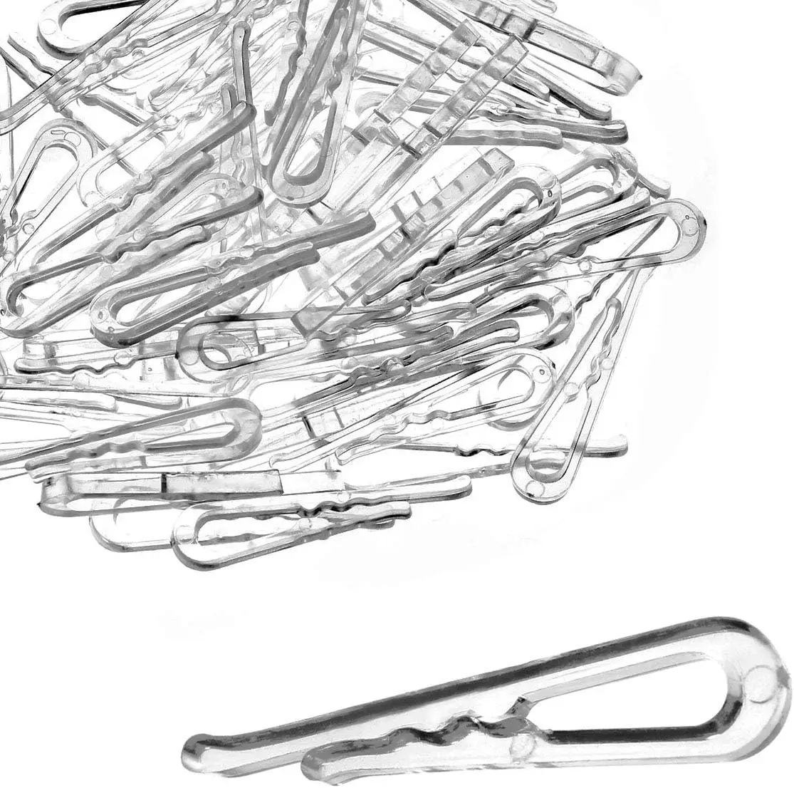 300 Pack Transparent Plastic Alligator Clips U Shape