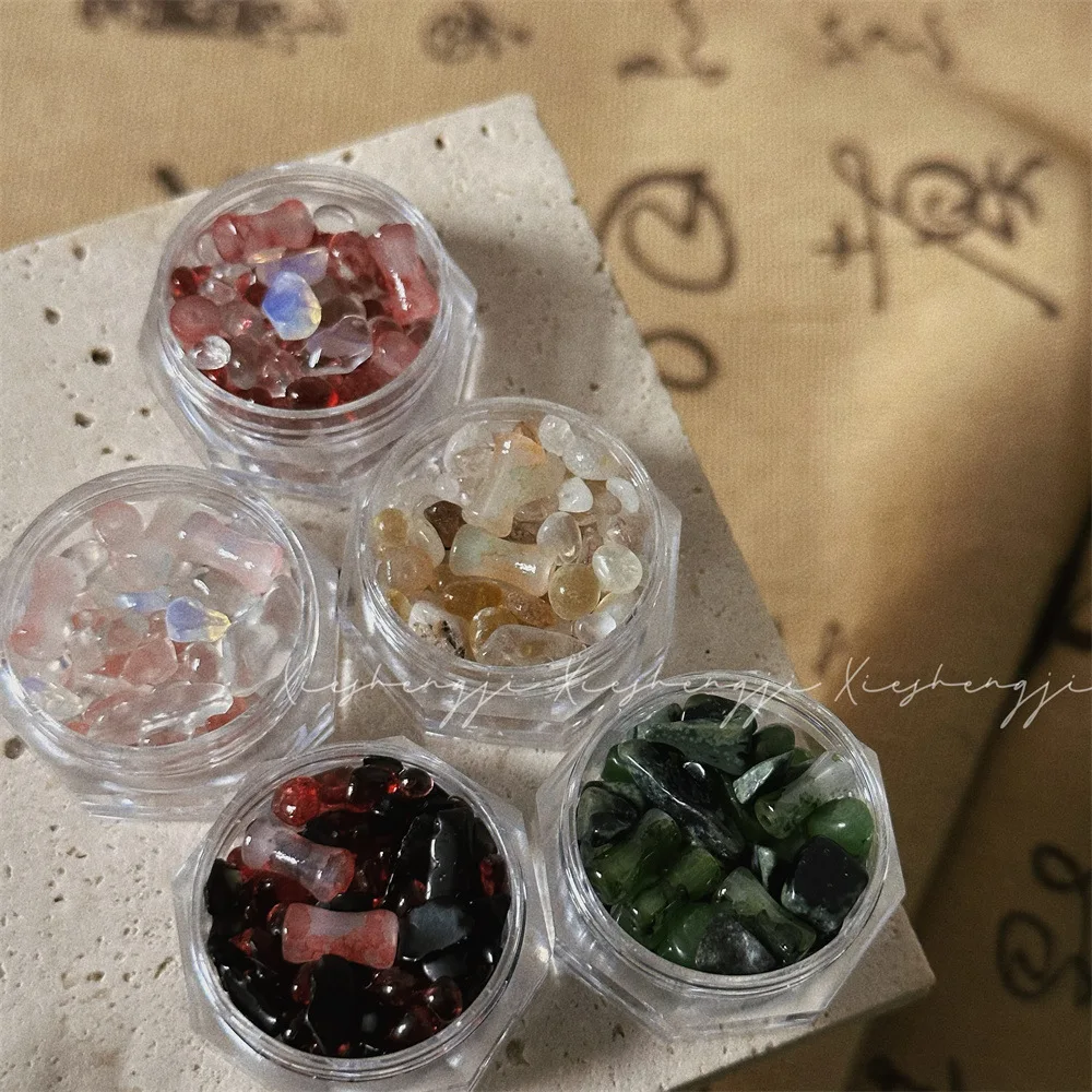 Gravel Irregular Crystal Rhinsetones Nail Charm Mixed-Size Resin Flatback Jewelry Aurora Glass Gems Stone Parts Manicure Decor