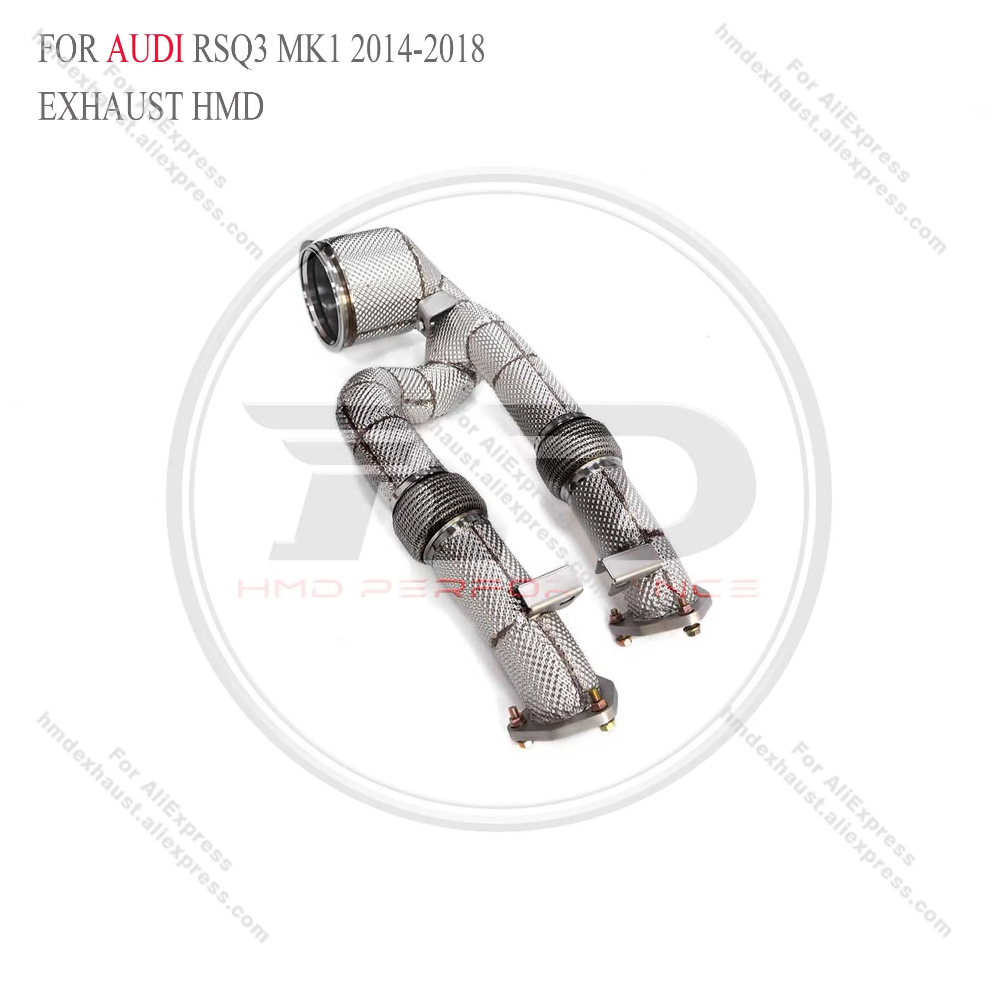 HMD Exhaust System High Flow Performance Downpipe for AUDI RSQ3 MK1 2014-2018 Version With Heat Shield Racing Pipe