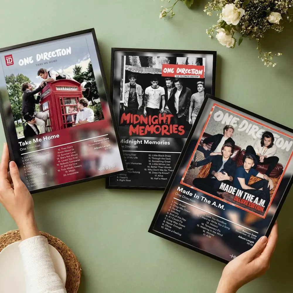 One D-Direction Album Poster Stickers HD Painting Self-Adhesive Art for Bedroom Living Room Home Decor Modern Wall Decals Gift