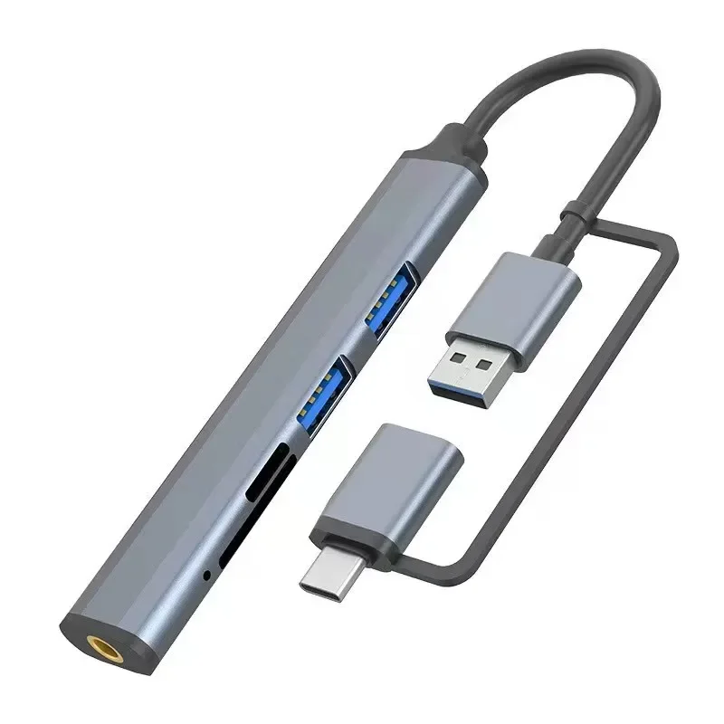 

5-In-1 Multifunctional Card Reader Expansion Dock, Laptop Headphone Jack, High-speed USB Expansion Dock
