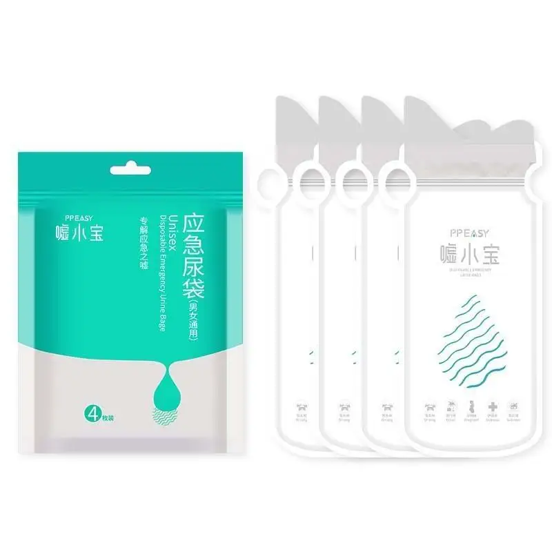 Leakproof Disposable Emergency Urine Vomit Bags 4Pcs 700ml Portable for Traffic Jam Car Travel Hiking Camping Outdoor Use