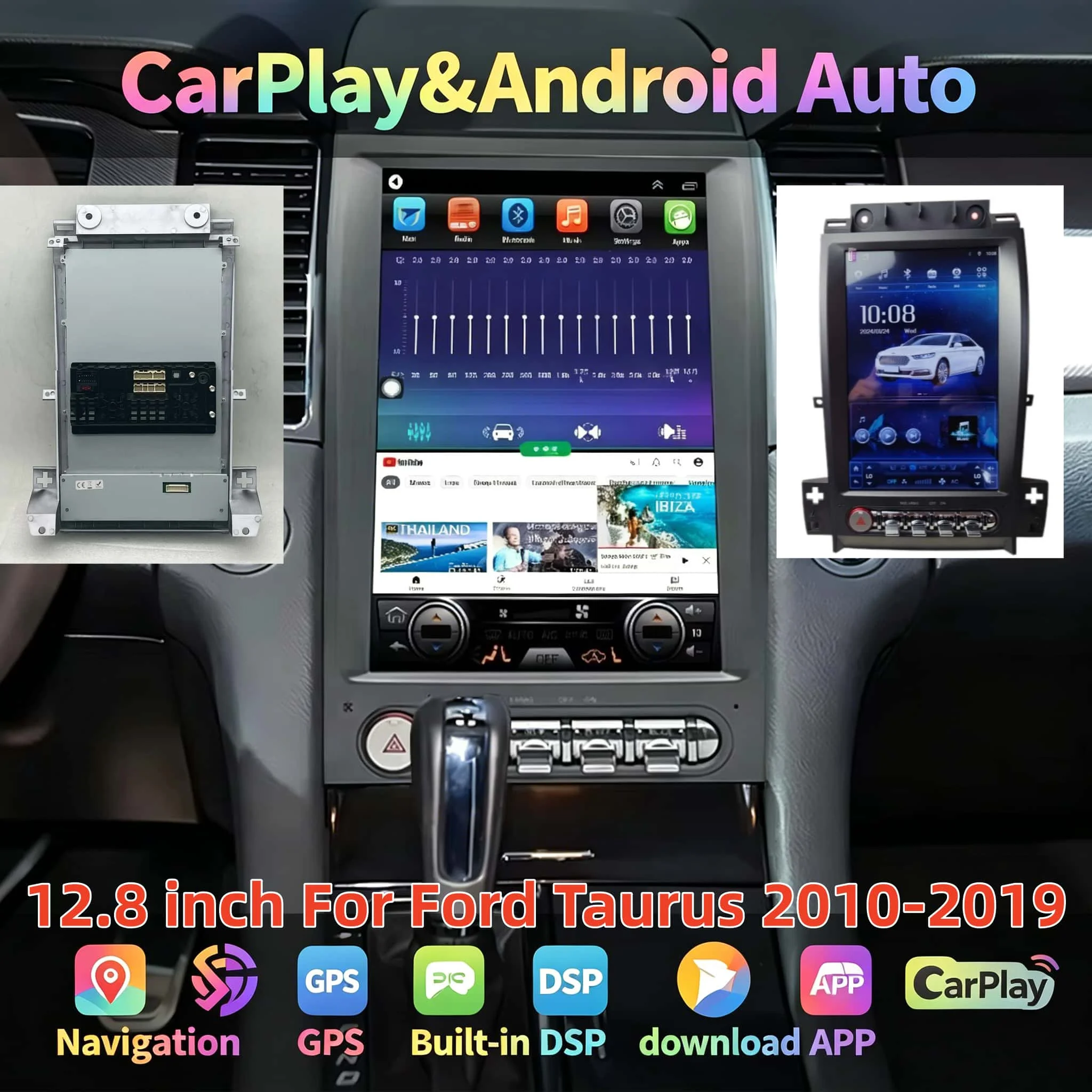 

Multimedia Carplay Auto Bluetooth For Ford Taurus 2010-2019 Android 14 Car Radio Automotive GPS 4G WIFI DSP Stereo Touch Screen