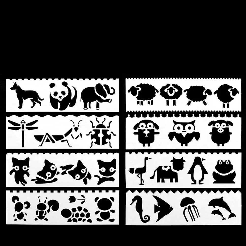 Student Scrapbooking Photo Album Hand Painted Painting Tools Drawing Stencils DIY Template Letter Stencil Drawing Templates