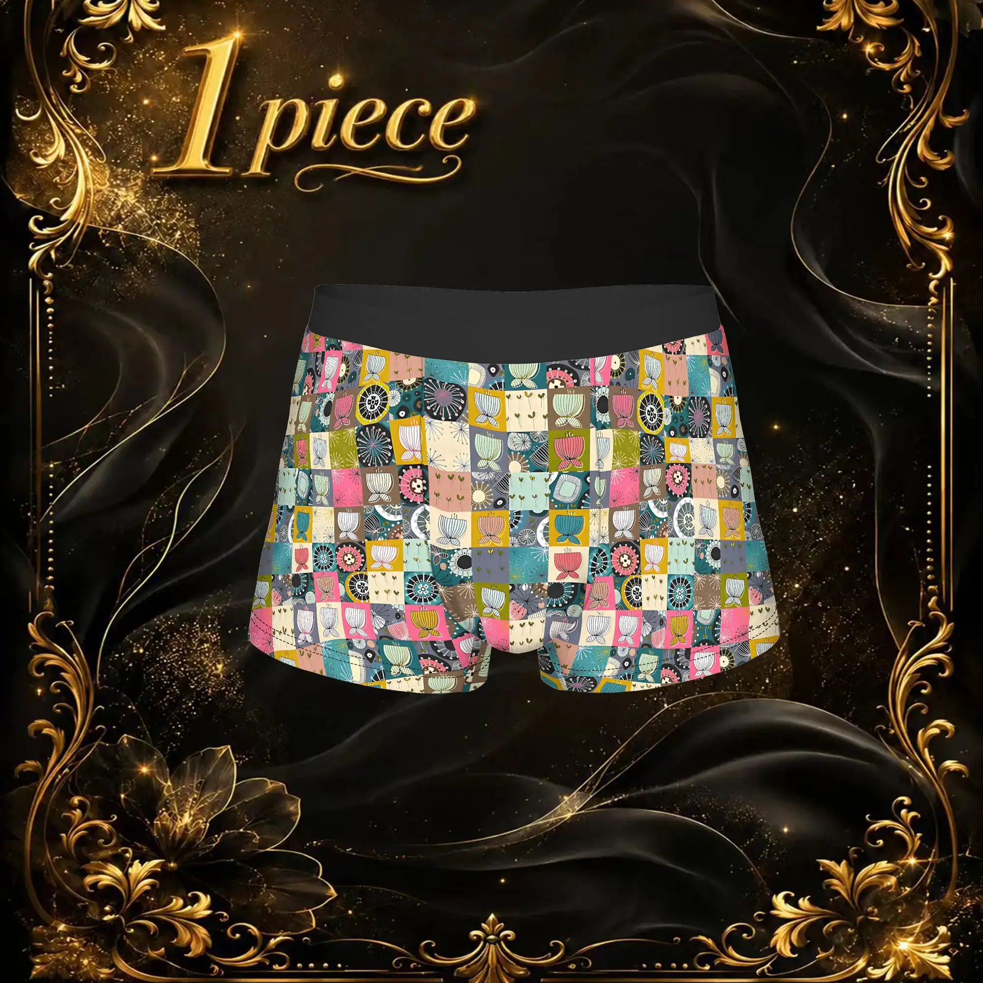 1pc Popular Blooms Patchwork boxers  Personalized Panties Men's Underwear Ventilate Shorts Boxer Briefs
