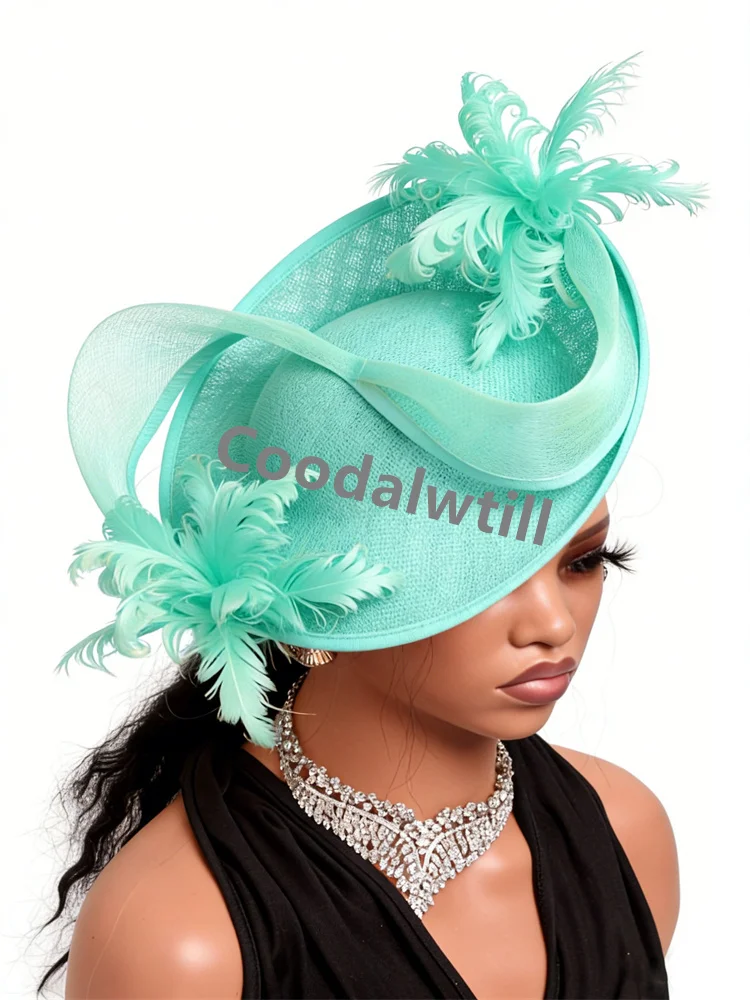 Royal Ascot Women Femme Fascinator Hair Accessories Ladies Cocktail Derby Headpiece Feather Fancy Bride Wedding Pillbox Caps