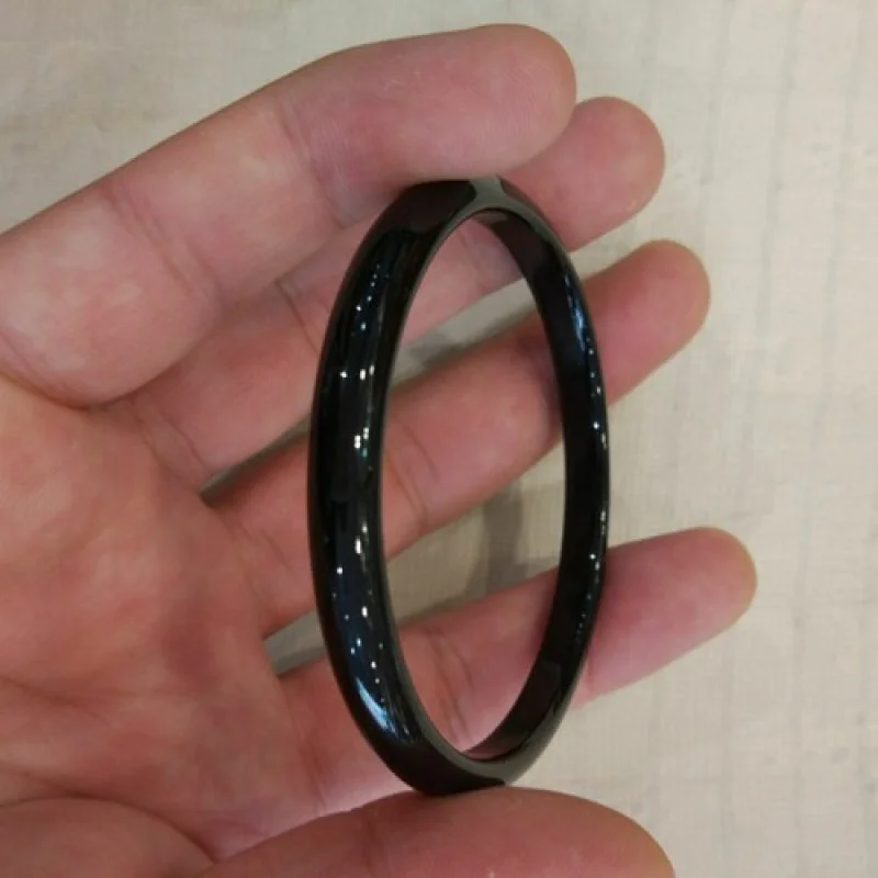 

Natural 100% Chinese Black Jade Jadeite Bangle Bracelet Handmade 54-55MM