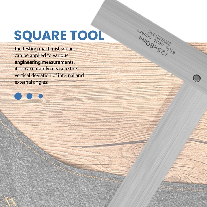 Set quadrato per macchinista, quadrato per ingegnere meccanico quadrato da 2 pollici, 3 pollici, 4 pollici e 5 pollici, strumento quadrato a Base larga
