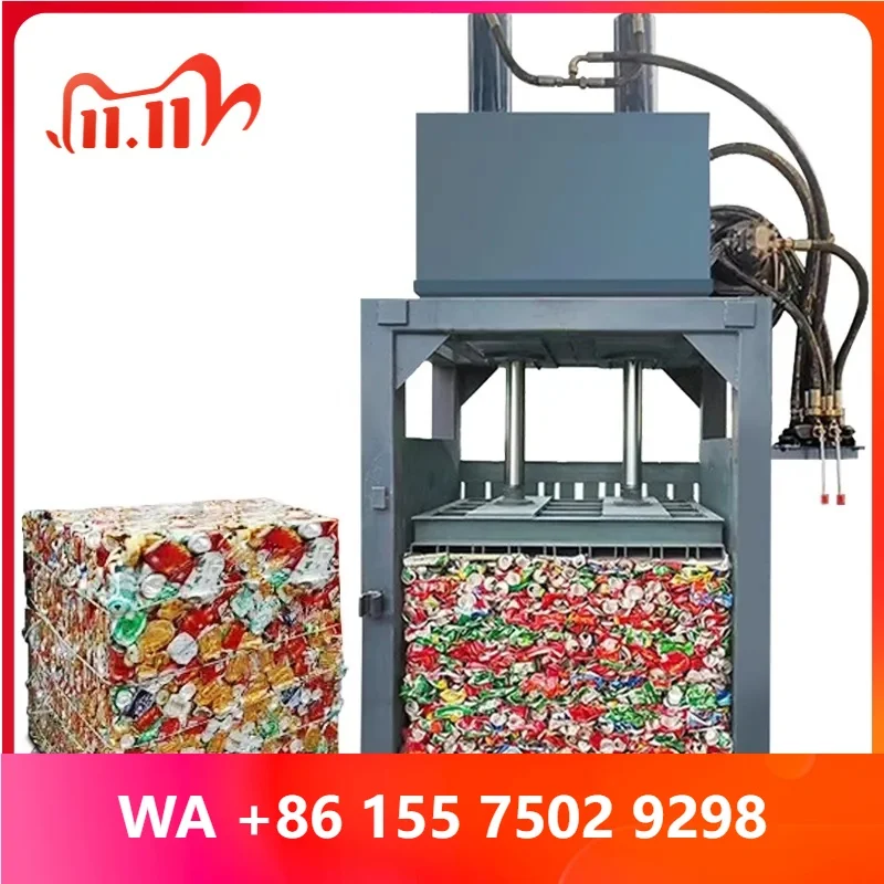 10T Automatic Hydraulic Baling hine for Clothes Waste Clothing Press for Farm Beerage Industries Plastic Film Packaging Bearing