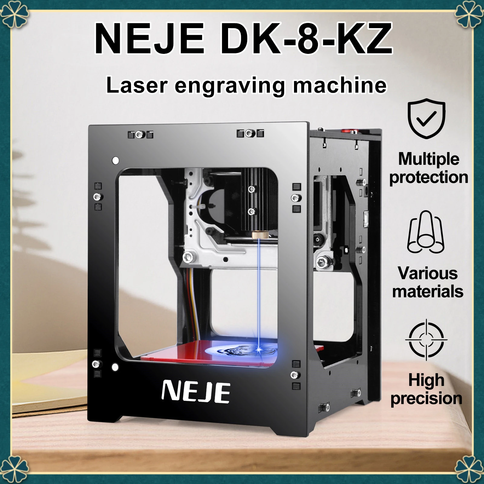 NEJE Laser Engraver CNC DIY DK-8-KZ 1500mw/2000mw/3000mw Fast Mini Logo Mark Printer Cutter Woodworking Wood Plastic