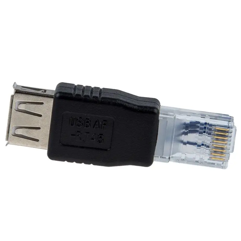 DT17 4X Female USB A to Male Ethernet RJ45 Plug Adapter Connector for Router Modem Network