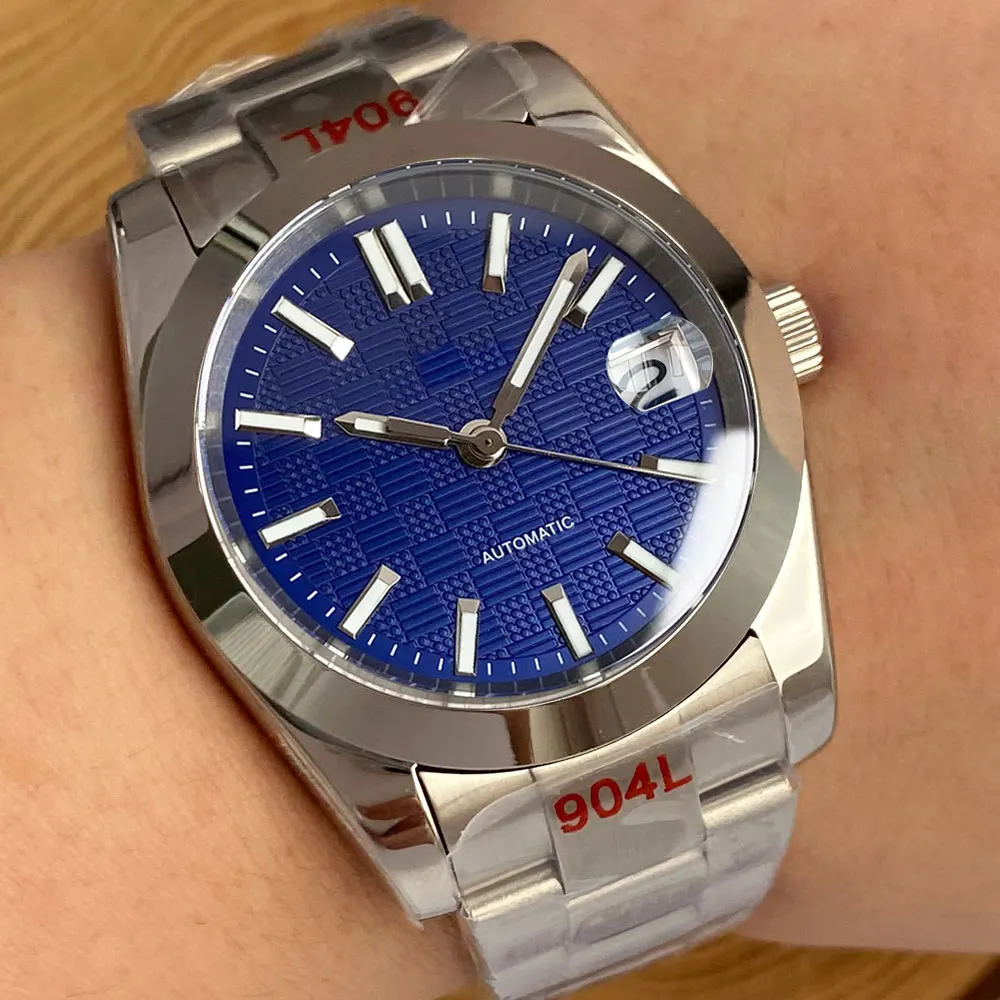 Tandorio 36mm/39mm Men's Watches Texture Dial Automatic Watches Polished Bezel Sapphire Glass 200m Waterproof Luminous Marks