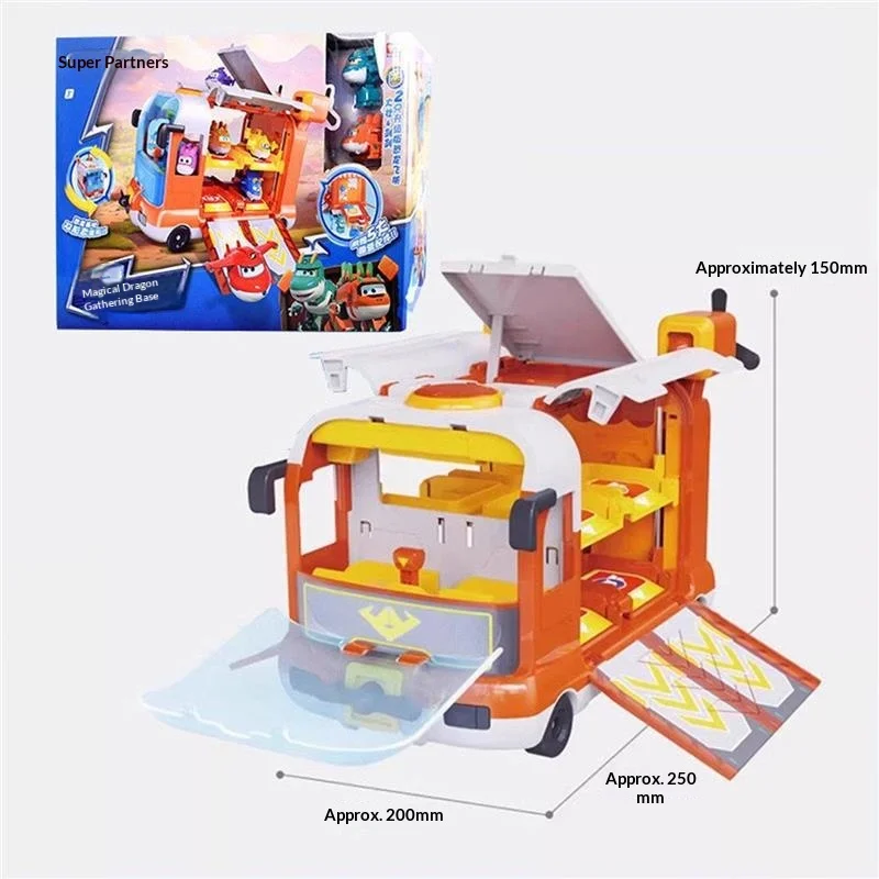 Auldey Super Wings Transforming Bus Dinosaur Base Playset Deformation Vehicle Action Figure Toy Collection