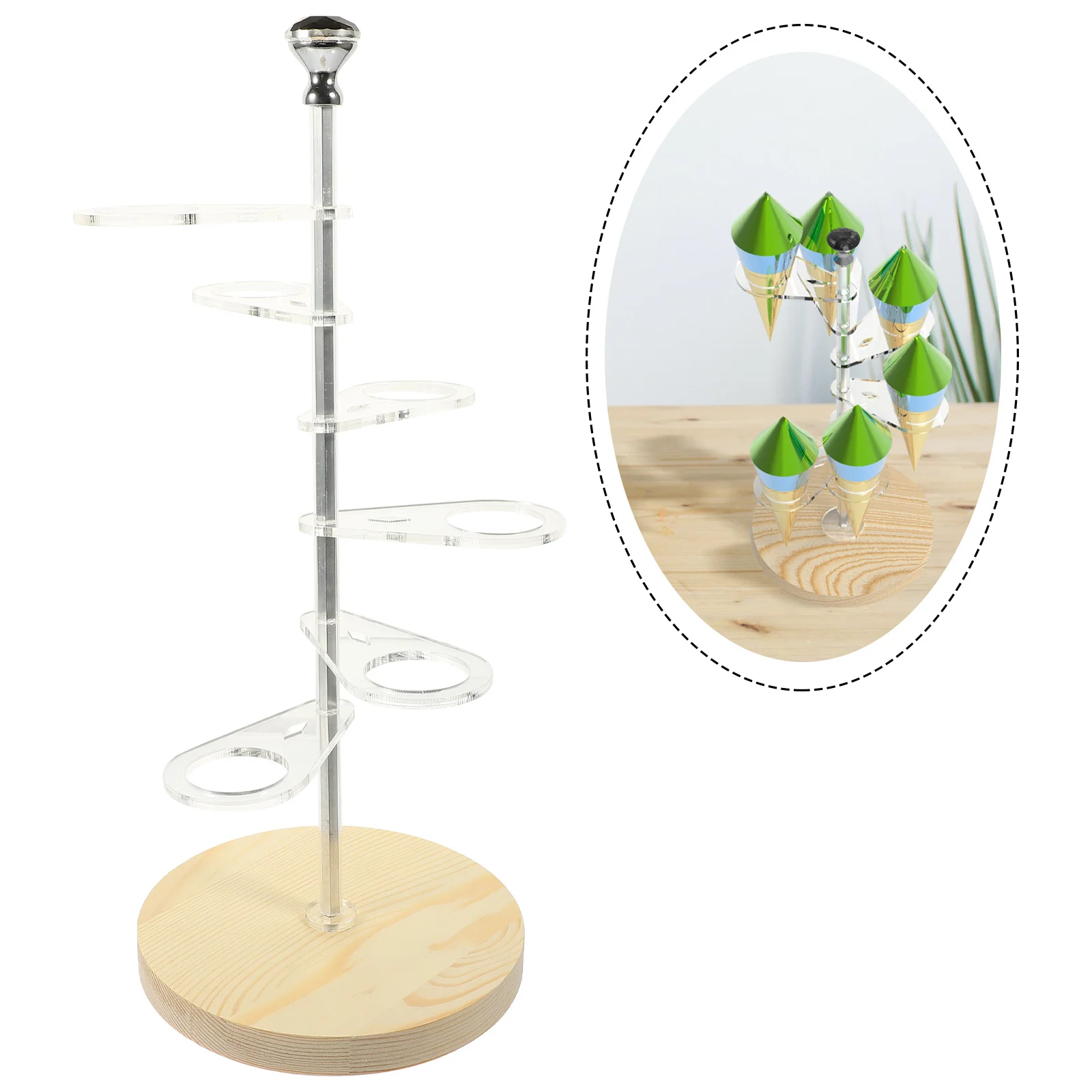 

Clear Acrylic Ice Cream Cone Holder 8 Holes Stable Desktop Stand for Party Sushi Roll Cream Cone Display Rack Sushi Roll Holders