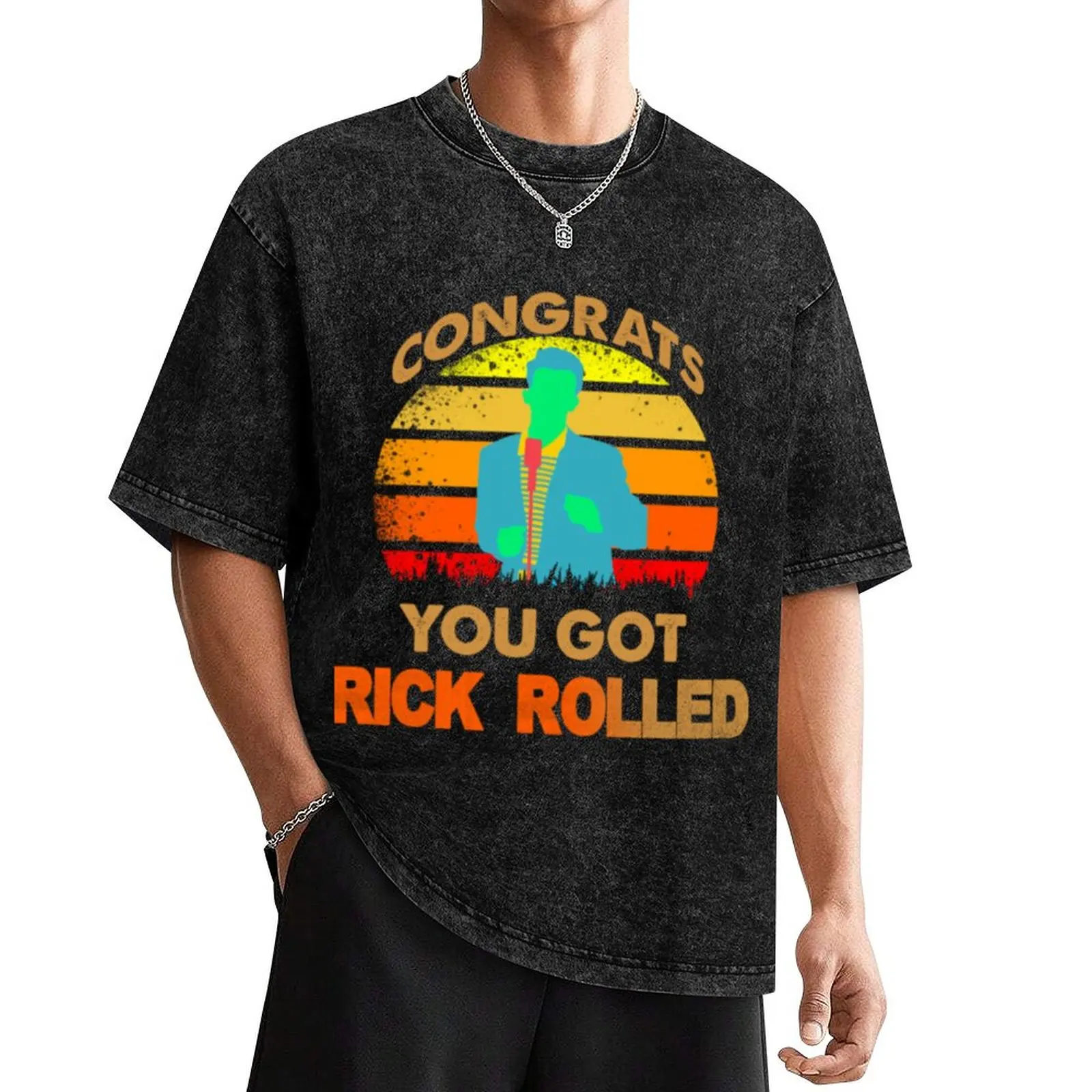 

Congrats You Got Rick Rolled Meme T-Shirt cute tops quick drying baggy shirts Blouse big and tall t shirts for men