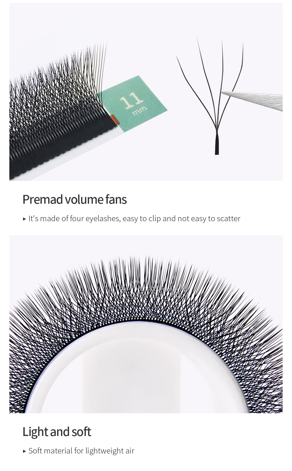 GLAMLASH 4DW 5DW 0,10mm Curl Wimpernverlängerung Künstliche Wimpern – Detail 6