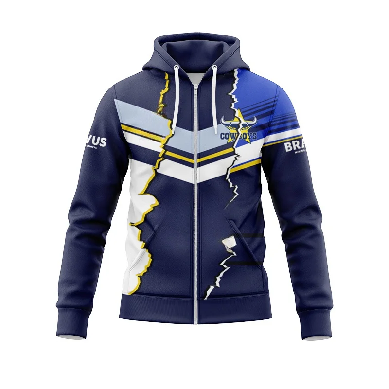 

2024 North Queensland Cowboys Men's Aboriginal Jersey Zip Hoodie (Custom name and number )