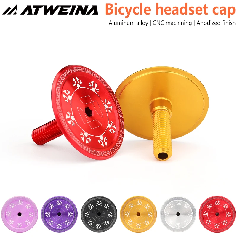 

ATWEINA Aluminum Alloy Bowl Set Cover Mountain Road Bicycle Bowl Set Cover Top Fork Top Cover Flat Head Bowl Set Cover