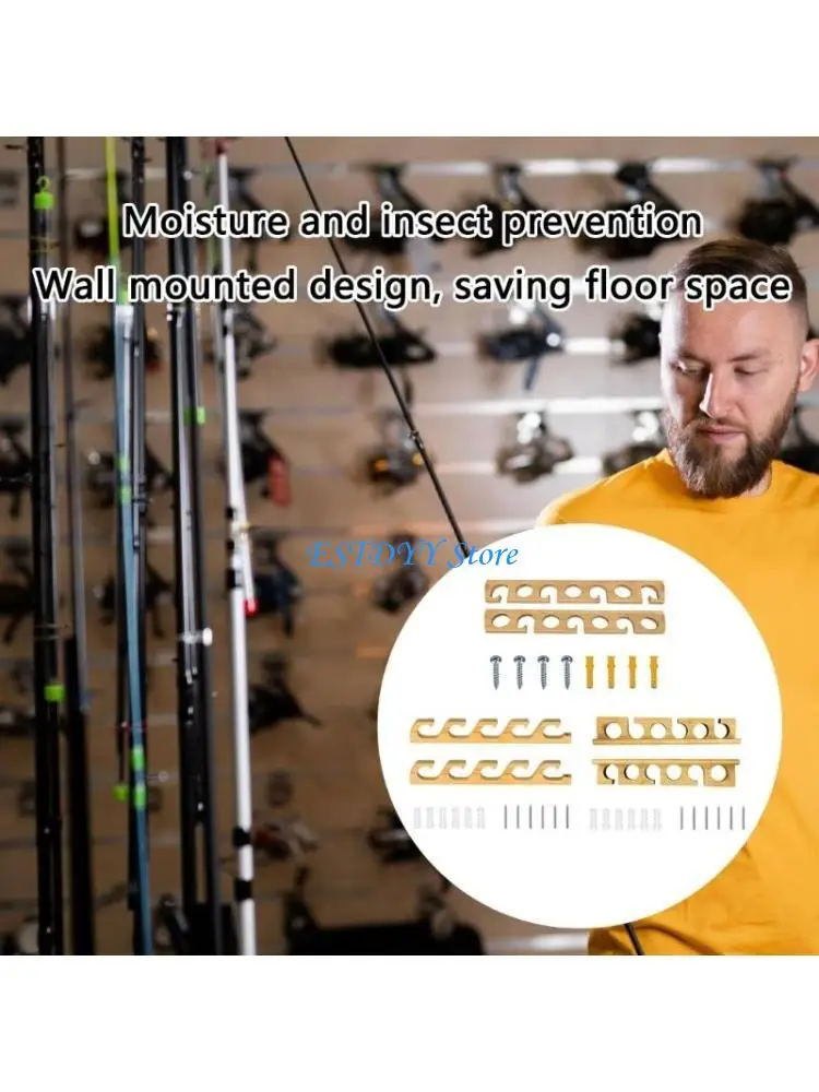 

G6DE Fishing Rod Rack Holder Storage Organizers Display Stand Holds 6 Fishing Rod