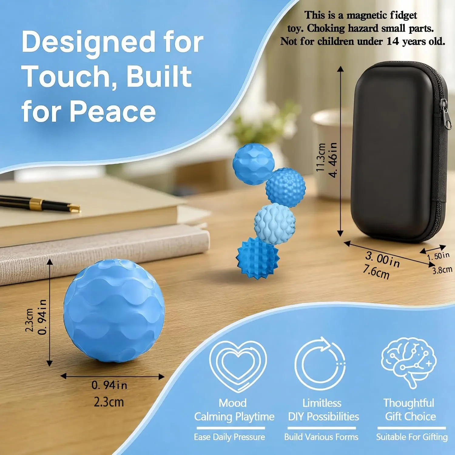 6/12Pcs Silicone Magnetic Balls Fidget Toys for Adults Stress Relief Sensory Toys for Autism ADHD Anxiety Fun Office Desk