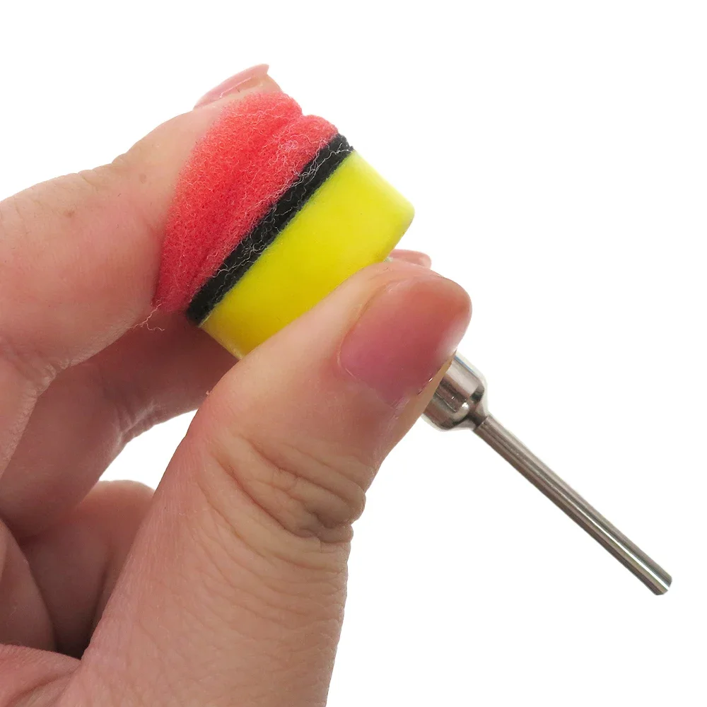 26 Pcs Kit Pad Poles Mobil Mini Busa dengan Hook and Loop 1 Inch 25mm Detail Sponge Wool Waxing Buffing Pads dengan Backer