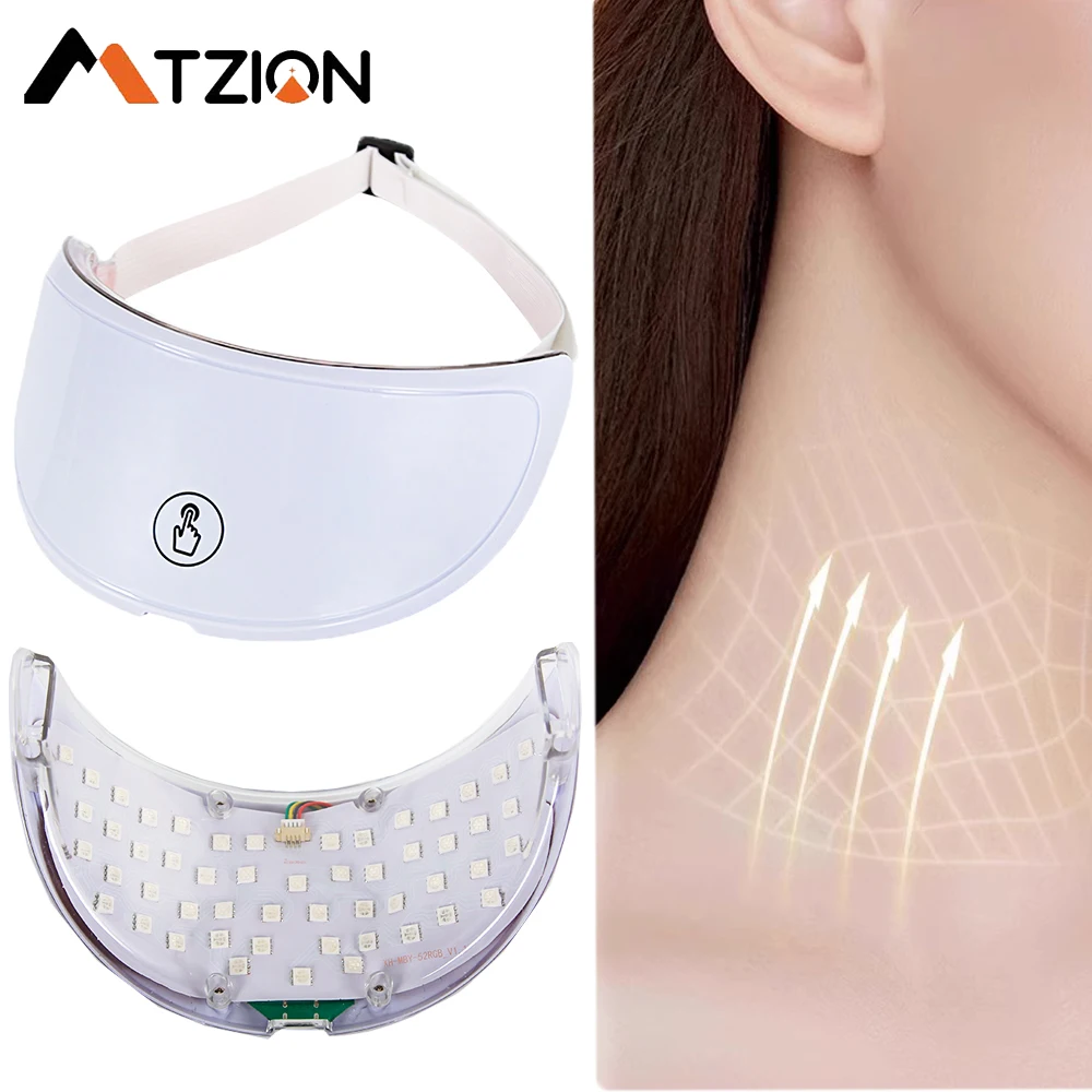 Instrumento de rejuvenecimiento de fotones con luz LED para mujer, vibrador antiarrugas para la piel, ilumina el cuello, máquina de estiramiento Cervical