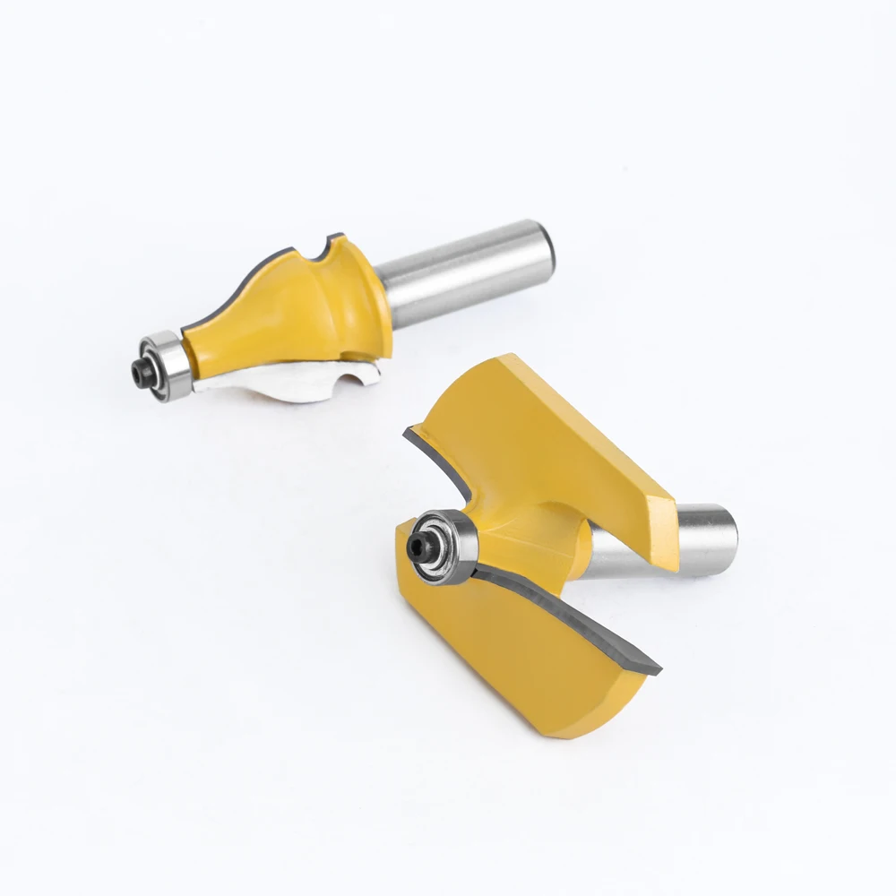 LAVIE 2Pcs Router Bit Set HSS 12mm Shank, Bottle Handrail + Beveling Wood Cutter For CNC Profiling, 1/2