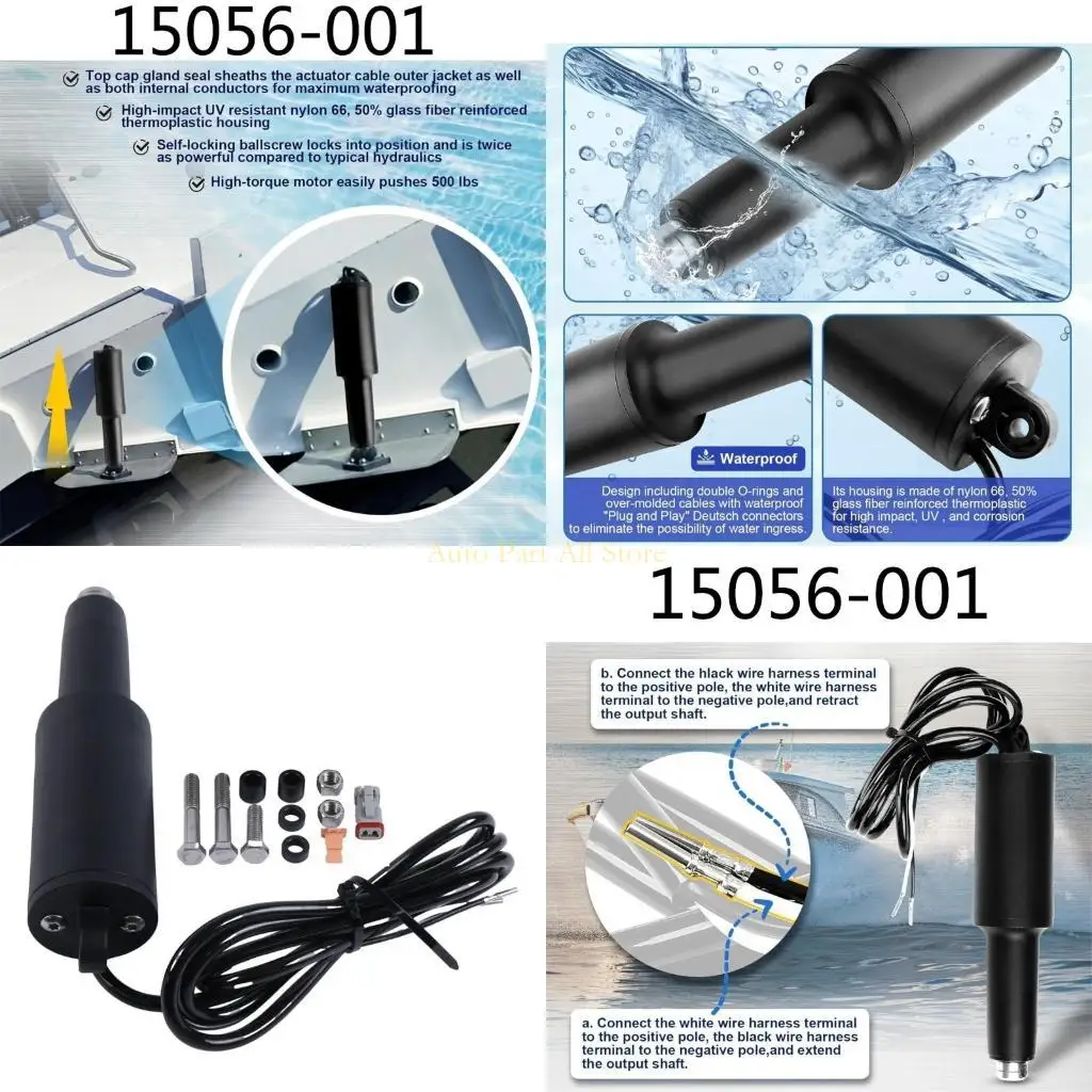 

J0MA 15056-001 15056001 Boat Trim Tab Actuator for Lenco 101 3/8in Hardware High Performances & Super Strong Tabs