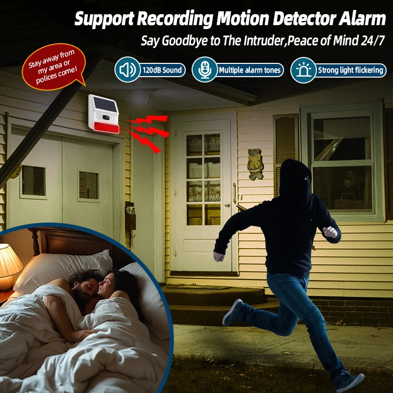 Outdoor Waterproof TUYA Solar Infrared Sensor WIFI  Smart Home Alarm Pir Sensor Security 120dB Smart Life APP