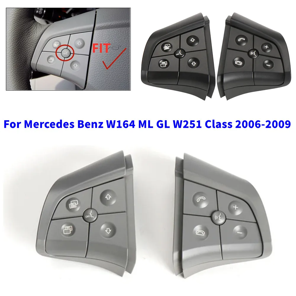

2 шт. для Mercedes Benz W164 ML GL W251 Class 2006-2009 автомобильный многофункциональный переключатель управления рулевым колесом, кнопка, литая часть