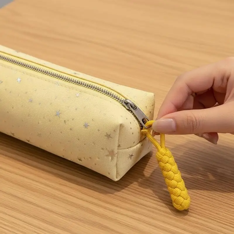 Large Capacity Pencil Case Star Wave Dot 1 Piece Minimalist Storage Bag for Study Stationery Makeup Tools
