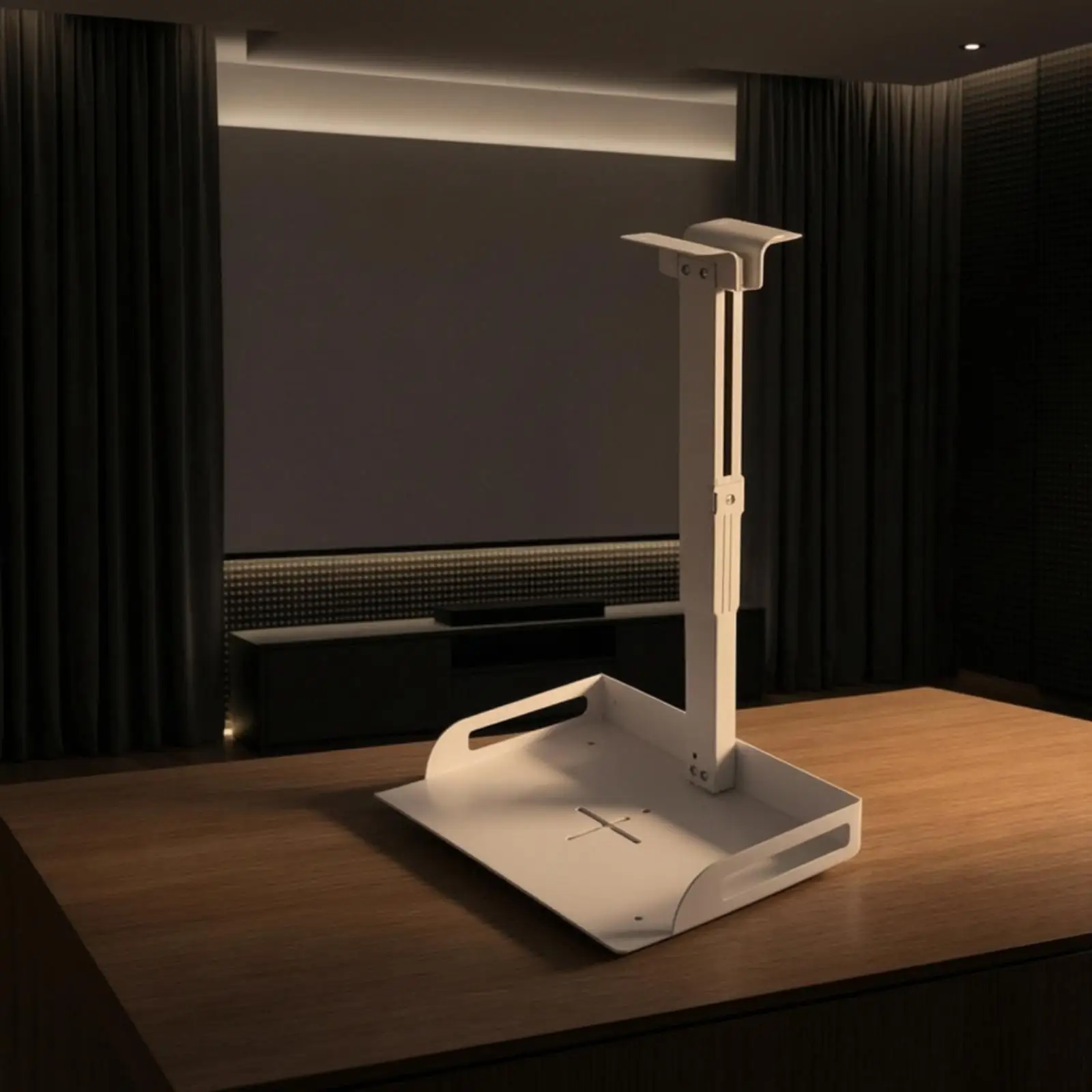 Display Tray Mount Height-Adjustable Display Mount with Tray Stand Telescopic Universal for Home Theater, Classroom