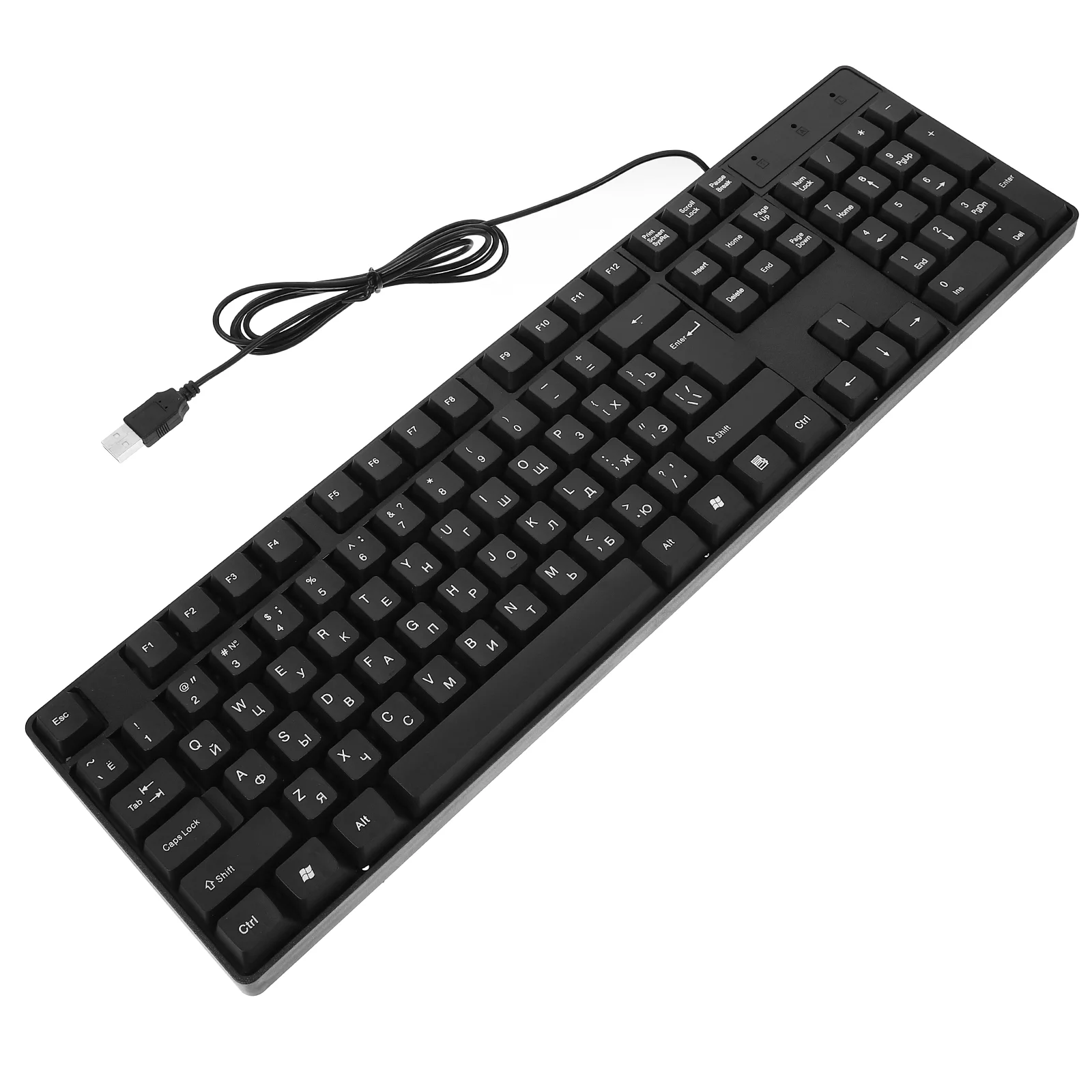 Wired Mouse Keyboard Compact with Numeric Keypad for Laptop Electronic Game Office Black Work