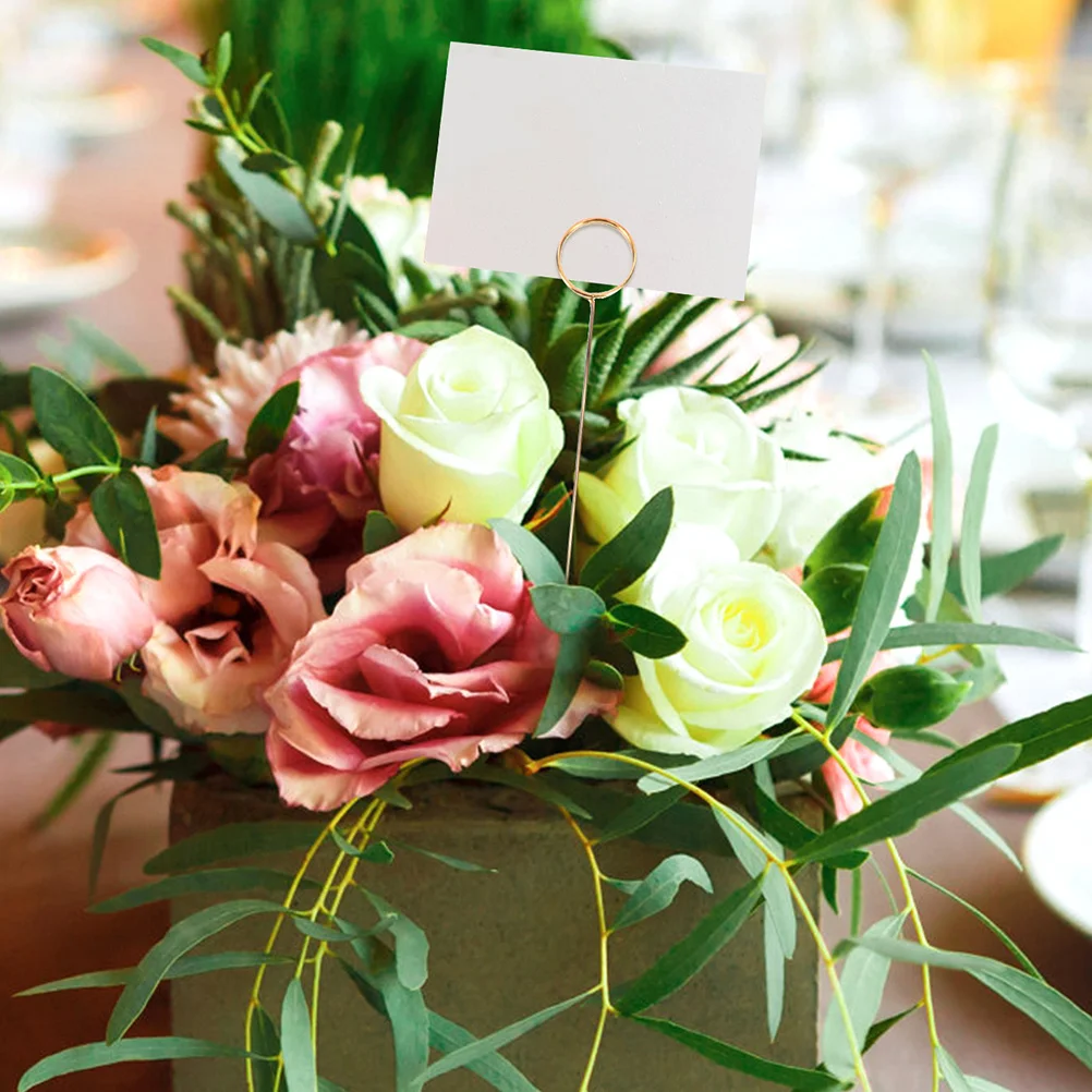 

40Pcs Floral Metal Picks Sturdy Flower Card Holder Stick for Bouquet Photo Place Card Holder Clips Floral Picks
