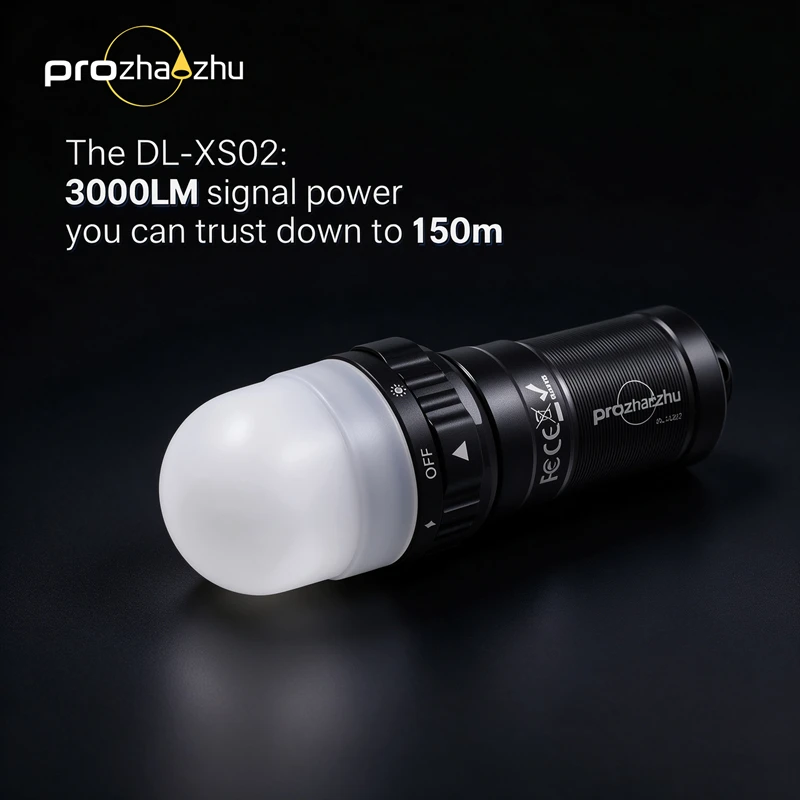 PROZHAOZHU DL-XS02 3000LM 270° Wide Dive Strobe Light IP68 150M Mag Switch 26650 Rechargeable Signal Beacon Cave Wreck Night