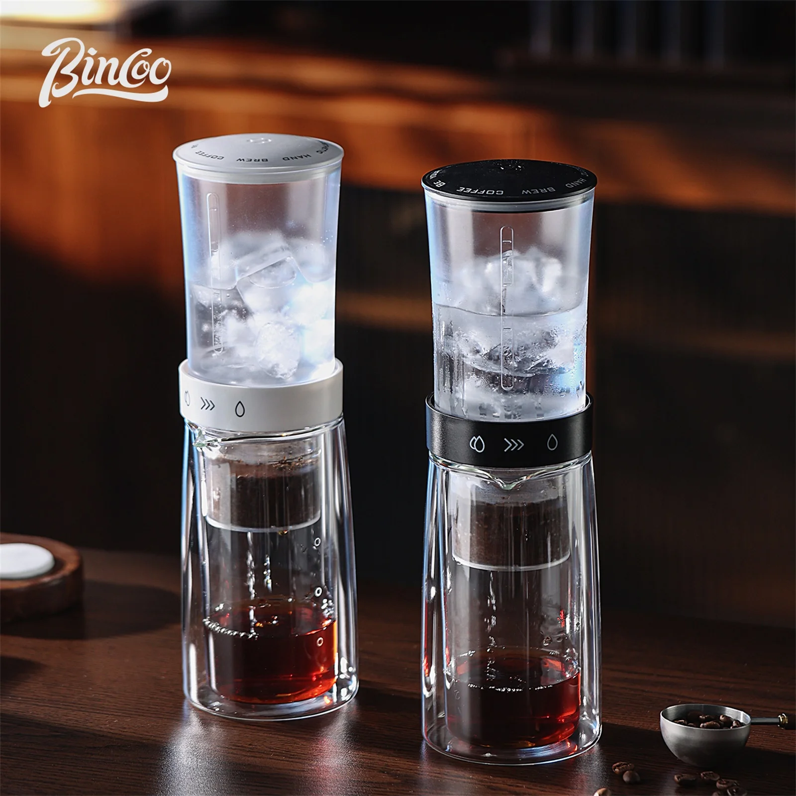 

Bincoo Cold Drip Coffee Maker Double Layer Glass Construction Cold Brew Perfect for Home Hand Pour Iced Coffee and Cold Steeping