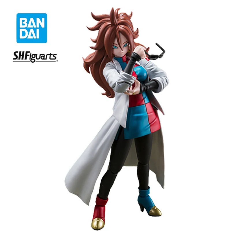 

IN Stock Bandai SHFiguarts Android #21 Dragon Ball Fighters DLC White Clothes SHF Original Action Figure Model Collectible Toys