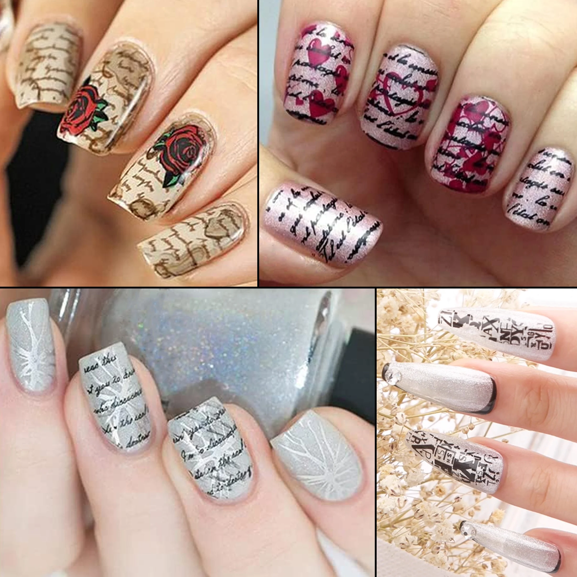 10 قطعة ملصقات تزيين الأظافر على الطراز القوطي ملصقات أظافر ذاتية الصنع منتجات تزيين الأظافر أدوات الأظافر #5