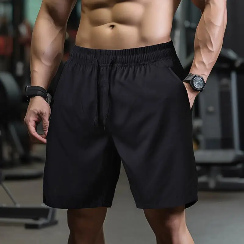 1pcs Men Summer Shorts Males Gym Sport Running Fitness Workout Short Pants Breathable Quick-drying Drawstring Men's Beach Shorts
