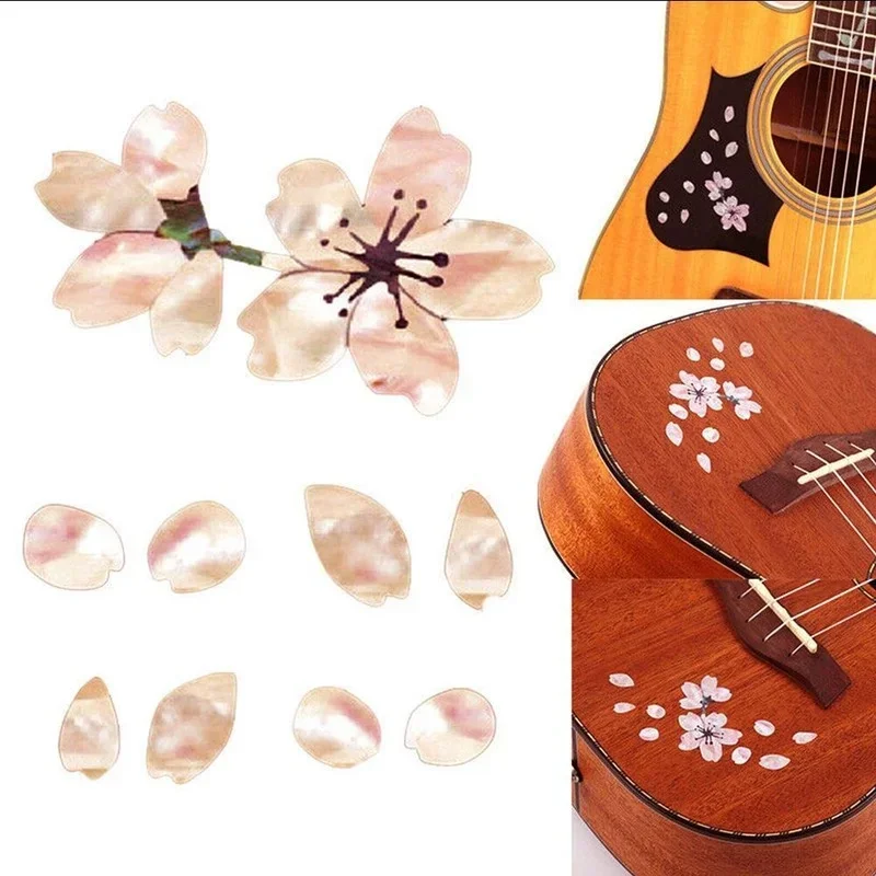 Guitar Self Adhesive Inlay Decals Fretboard Sticker Cherry Blossom Removable Guitar Bass Ukulele Fingerboard Decorate Accessory