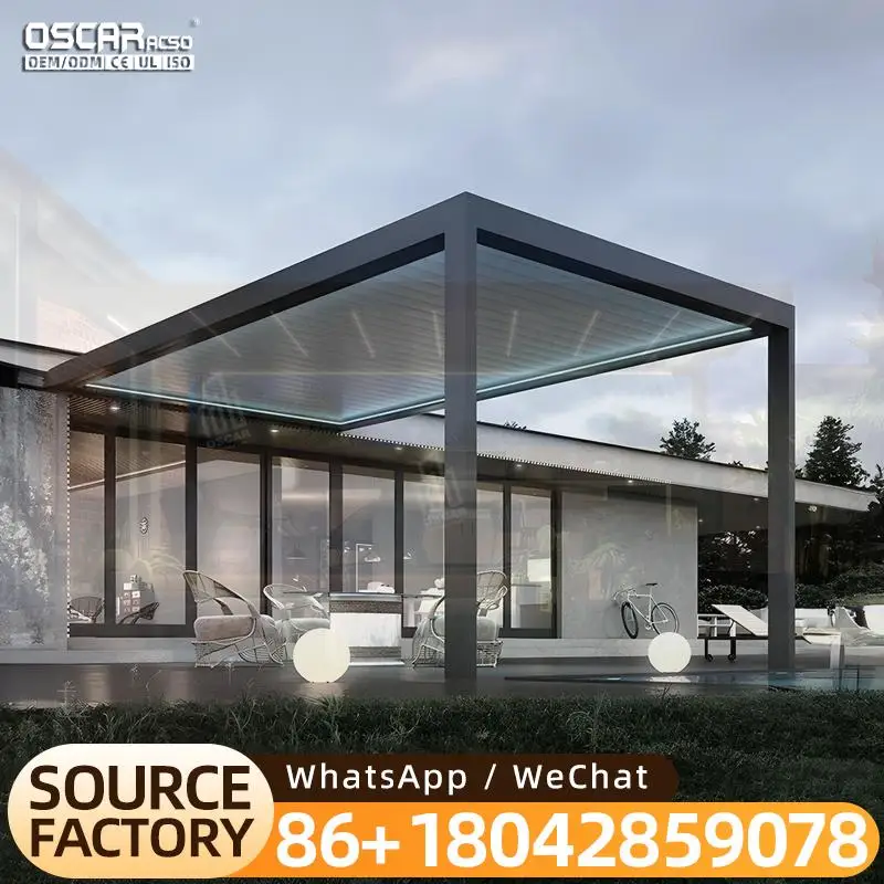 Remote Controlled Powder Coated Aluminum Louvre Pergola for Garden Patio Backyard pergola