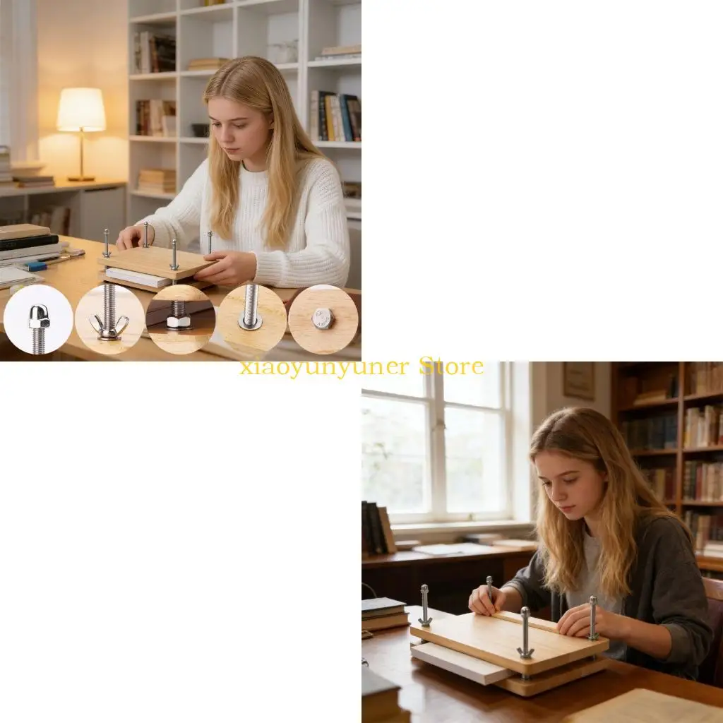 P9JB Big 14.2 Wooden Book Press For Art Crafts Document Restoration And Flower Pressing