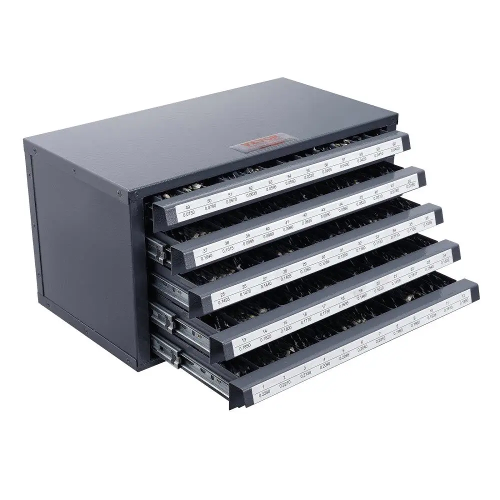 

Five-Drawer for drill Bit Organizer Cabinet for #1-60 Steel Stackable Design with Labels for drill Bit Storage Cabinet