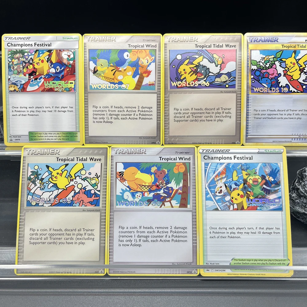 1PCS/7PCS DIY PTCG 포켓 컬렉션 카드 시리즈 영어 버전 귀여운 피츄 희귀 자작 세트 클래식 게임 애니메이션 카드 선물